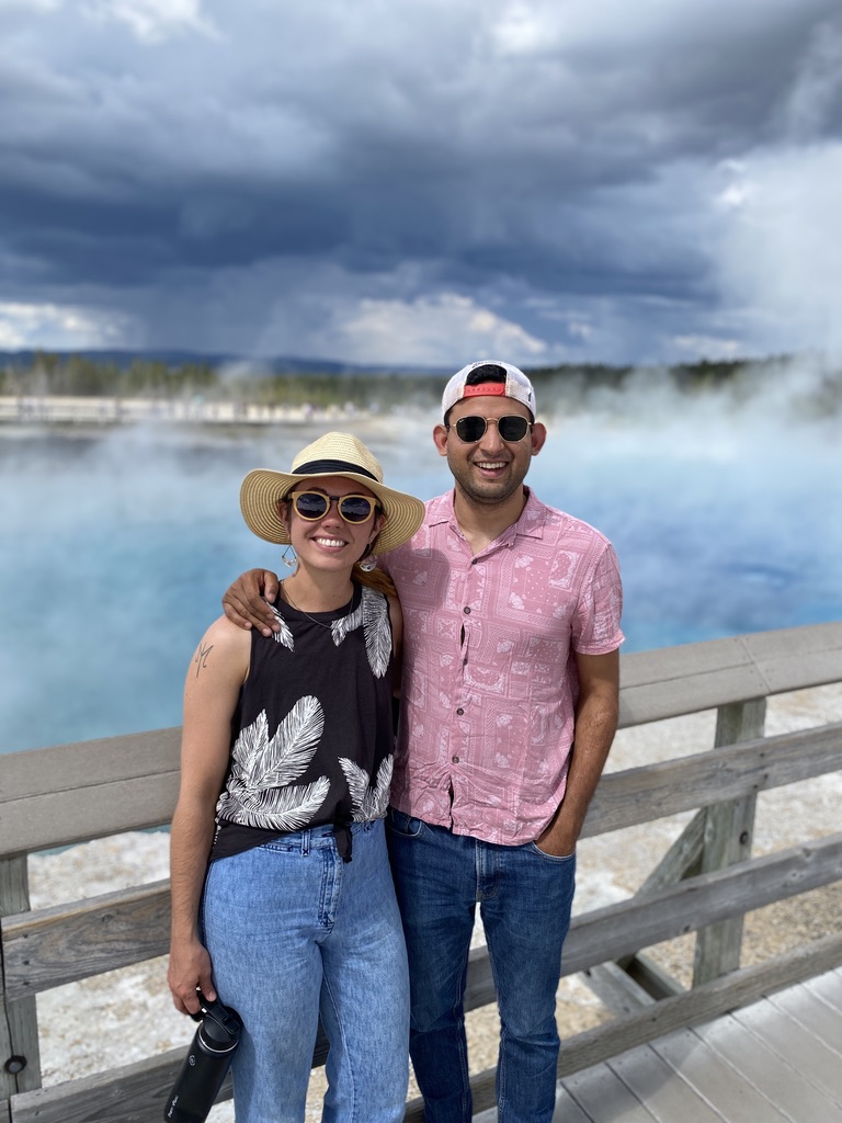 Michaela and Tushar at Yellowstone