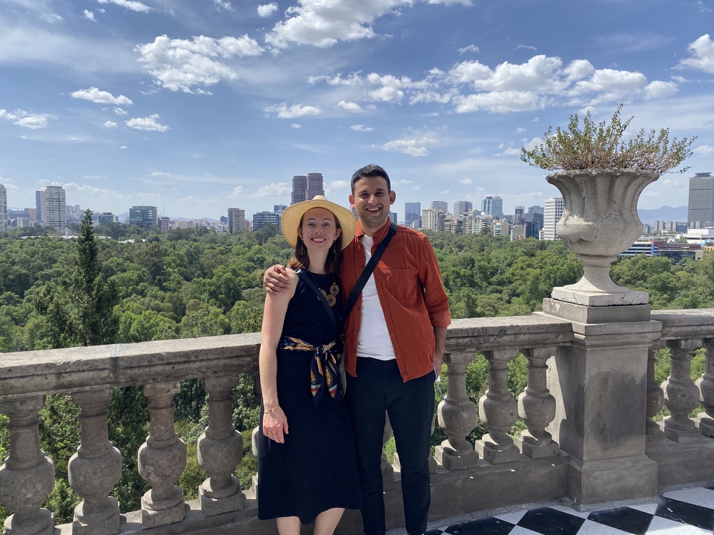 Michaela and Tushar at the city overlook