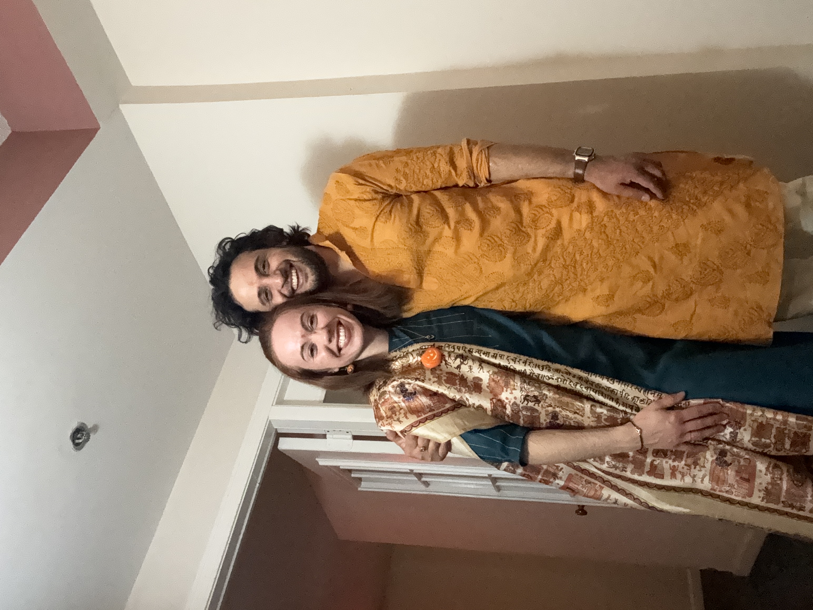 Michaela and Tushar in Indian attire