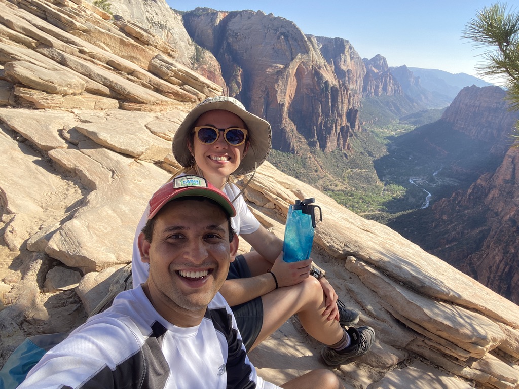 Michaela and Tushar at Zion